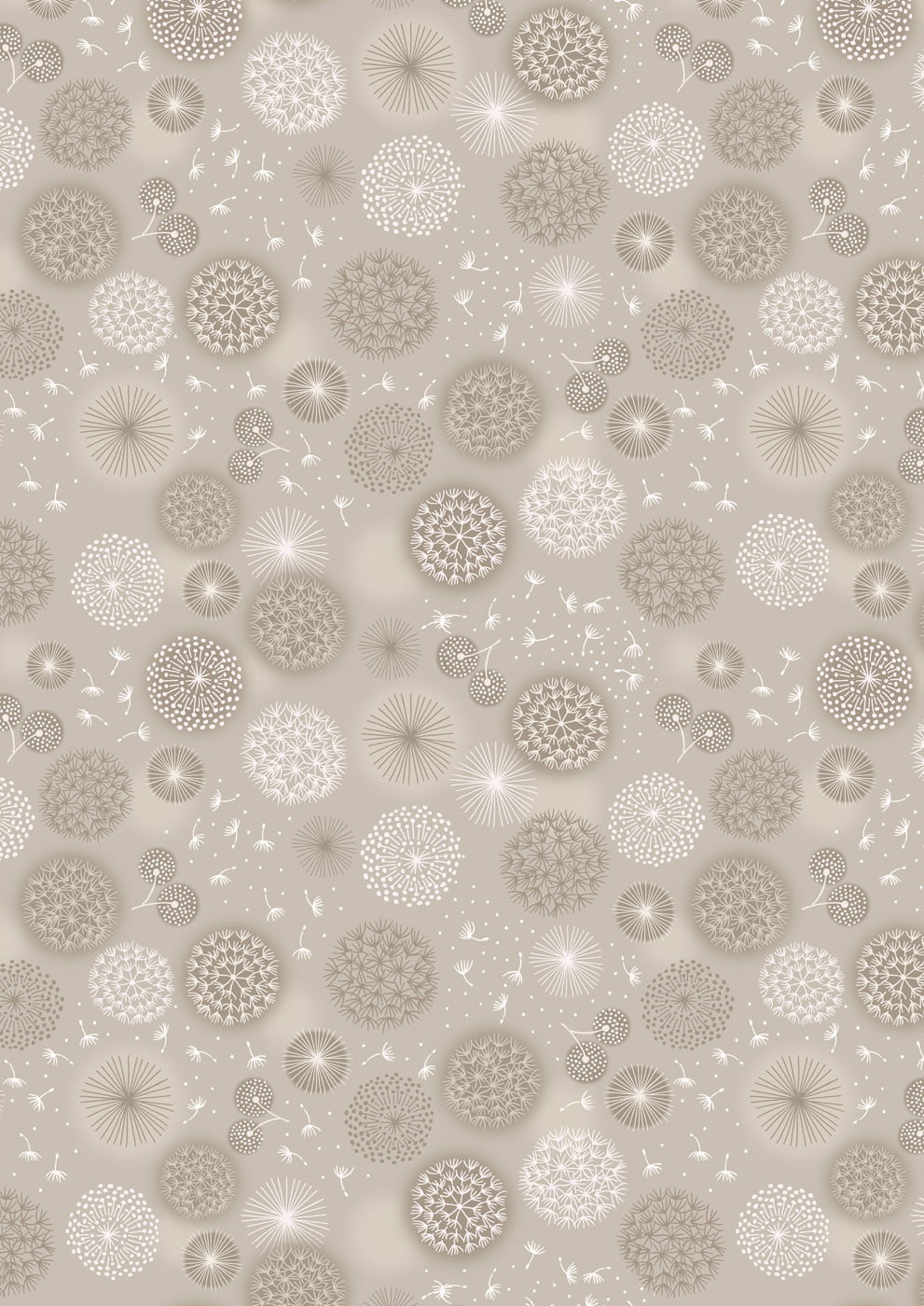 Lewis & Irene Fabric - Fairy Clocks - Dandelions - Cream - FQ