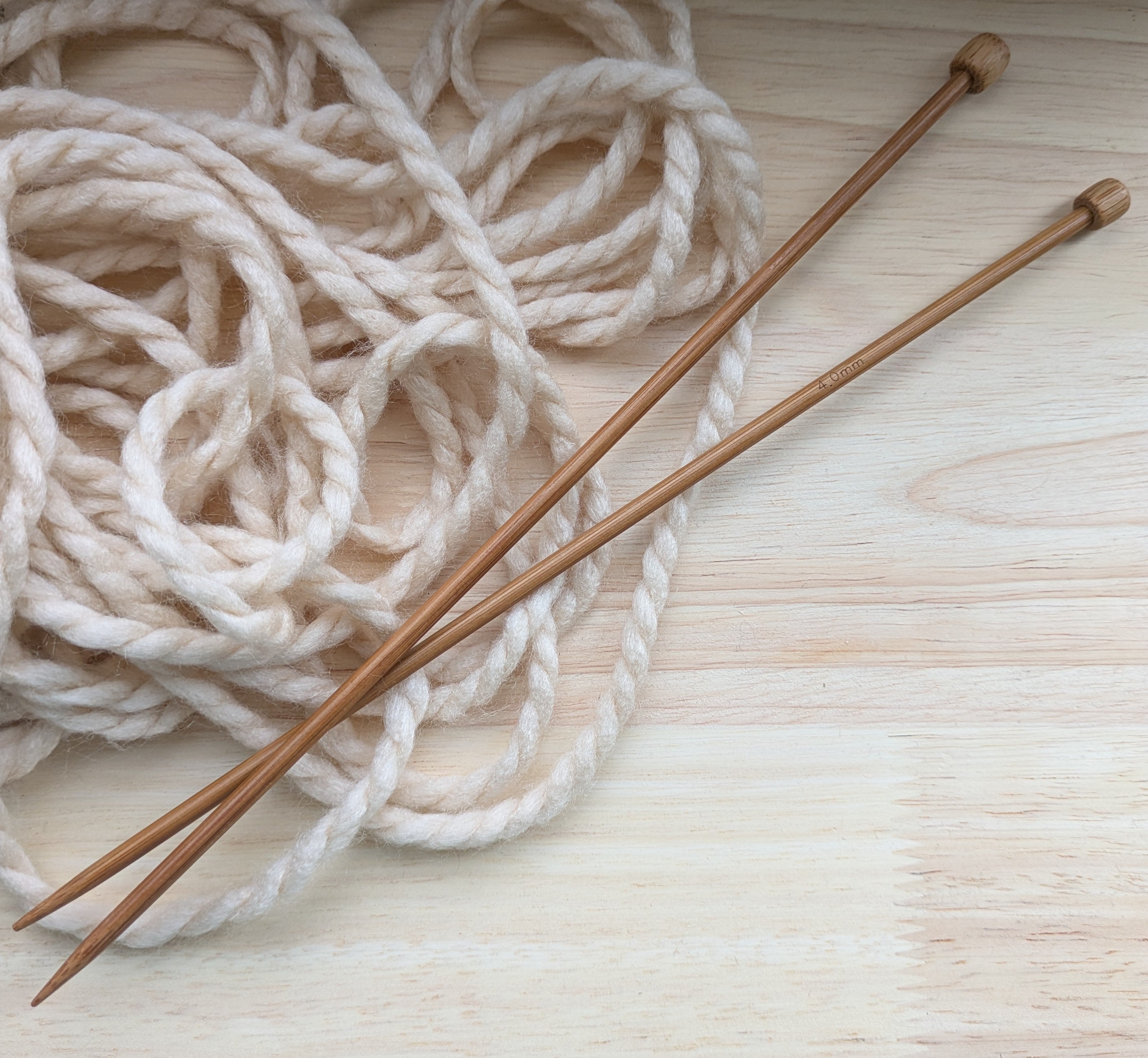 Wooden Knitting Needles size 4mm