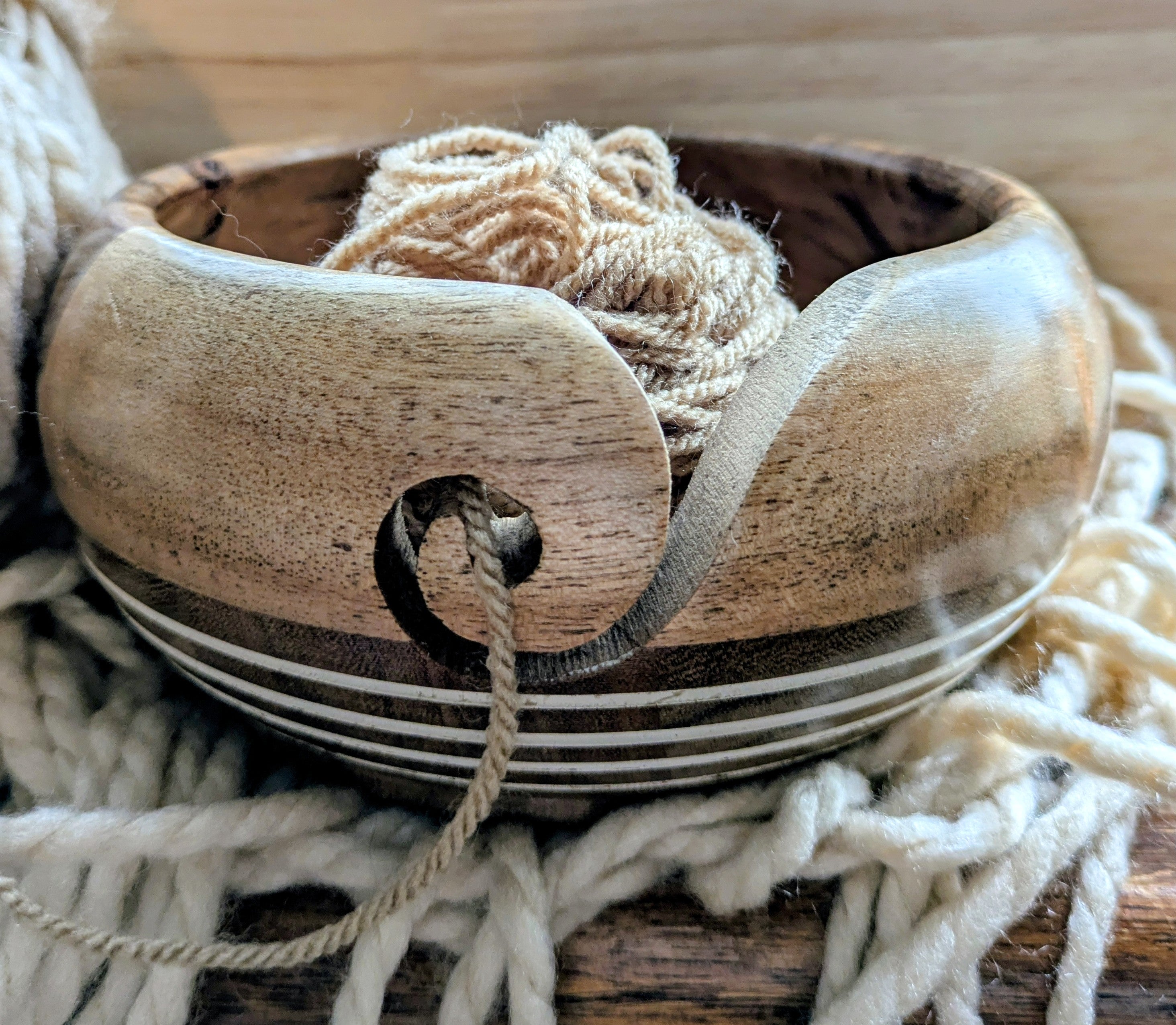 Acacia Wood Yarn Bowl