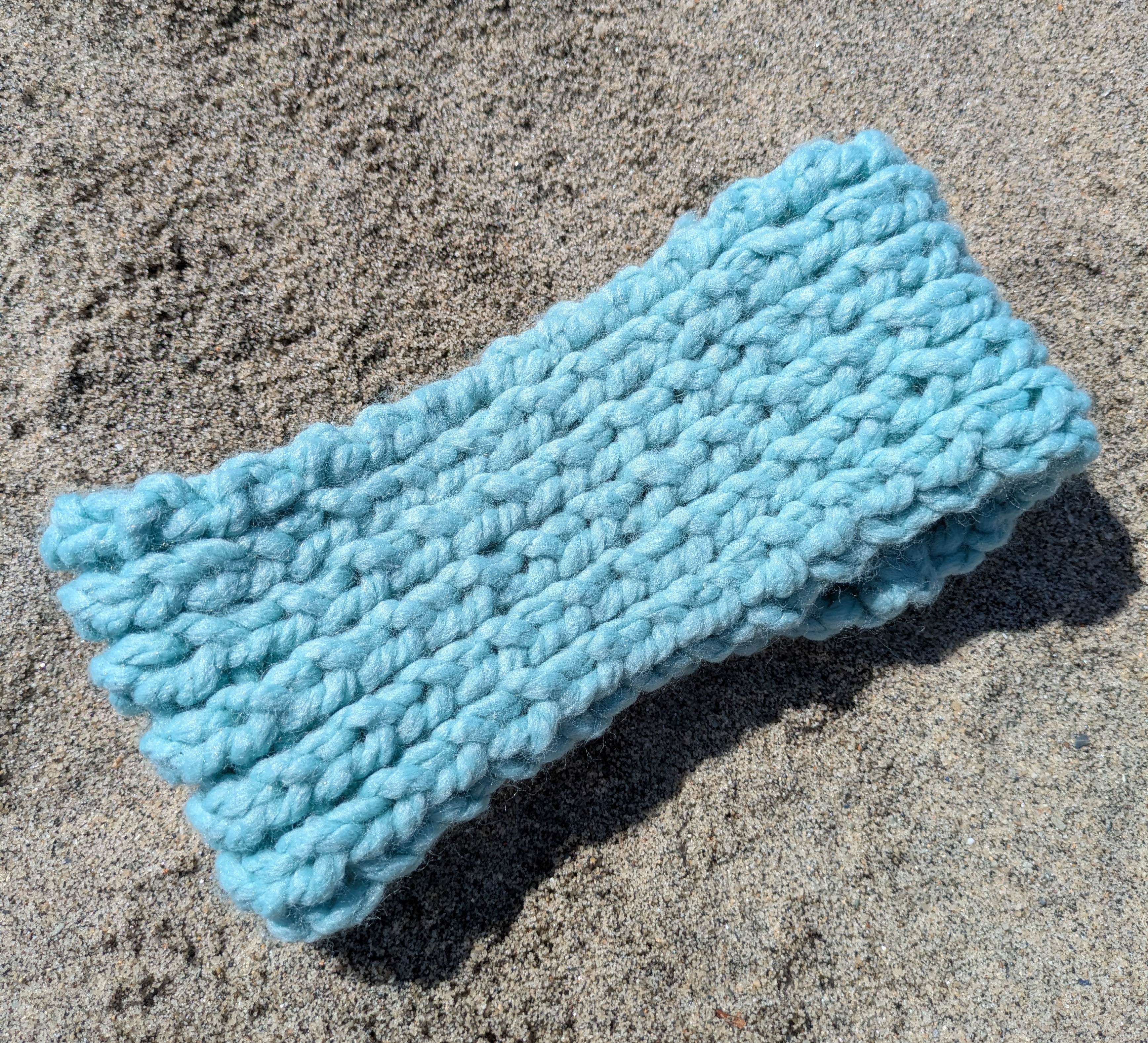 Chunky Knit Ear Warmers - Sea Froth