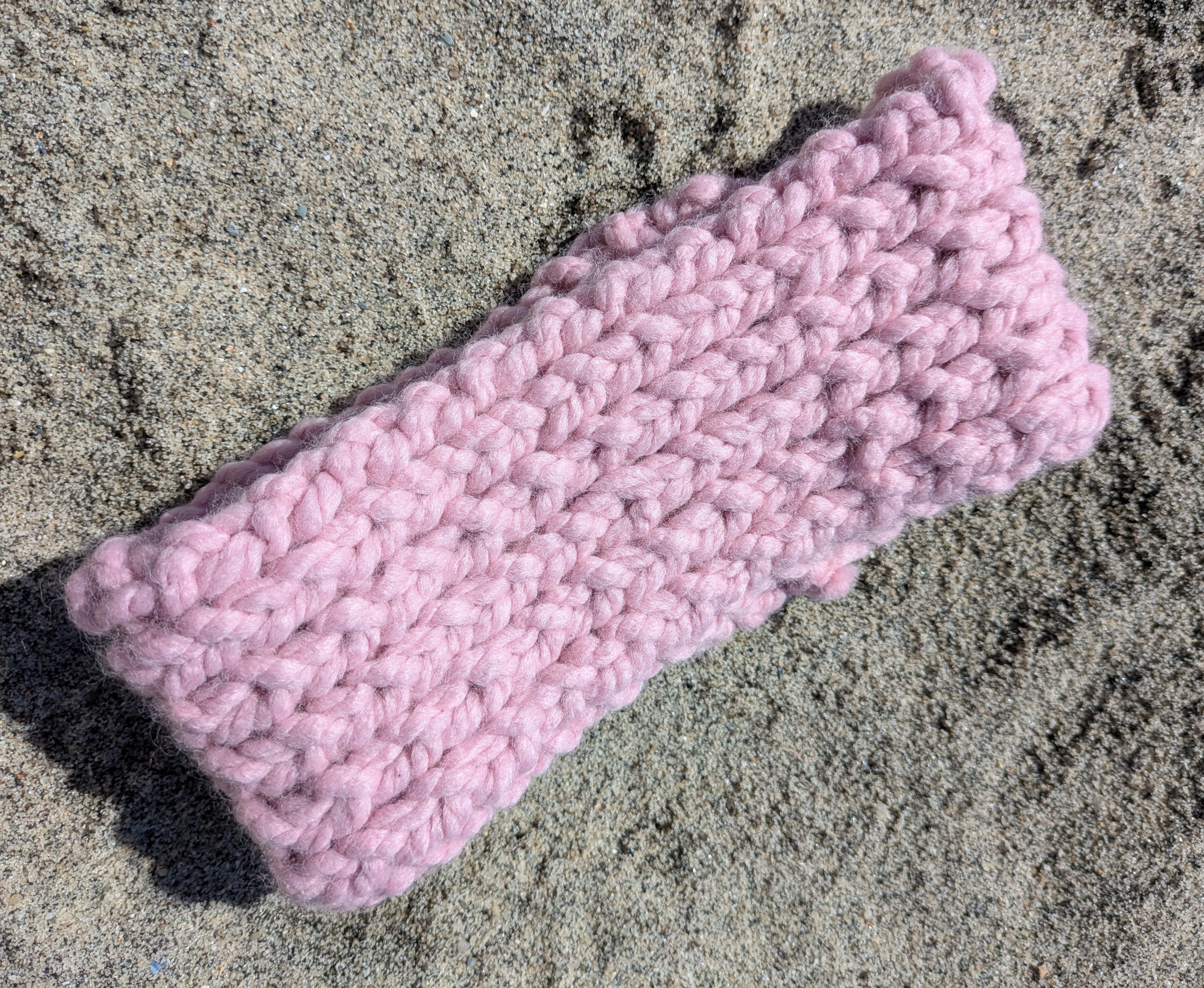 Chunky Knit Ear Warmers - Sea Thrift