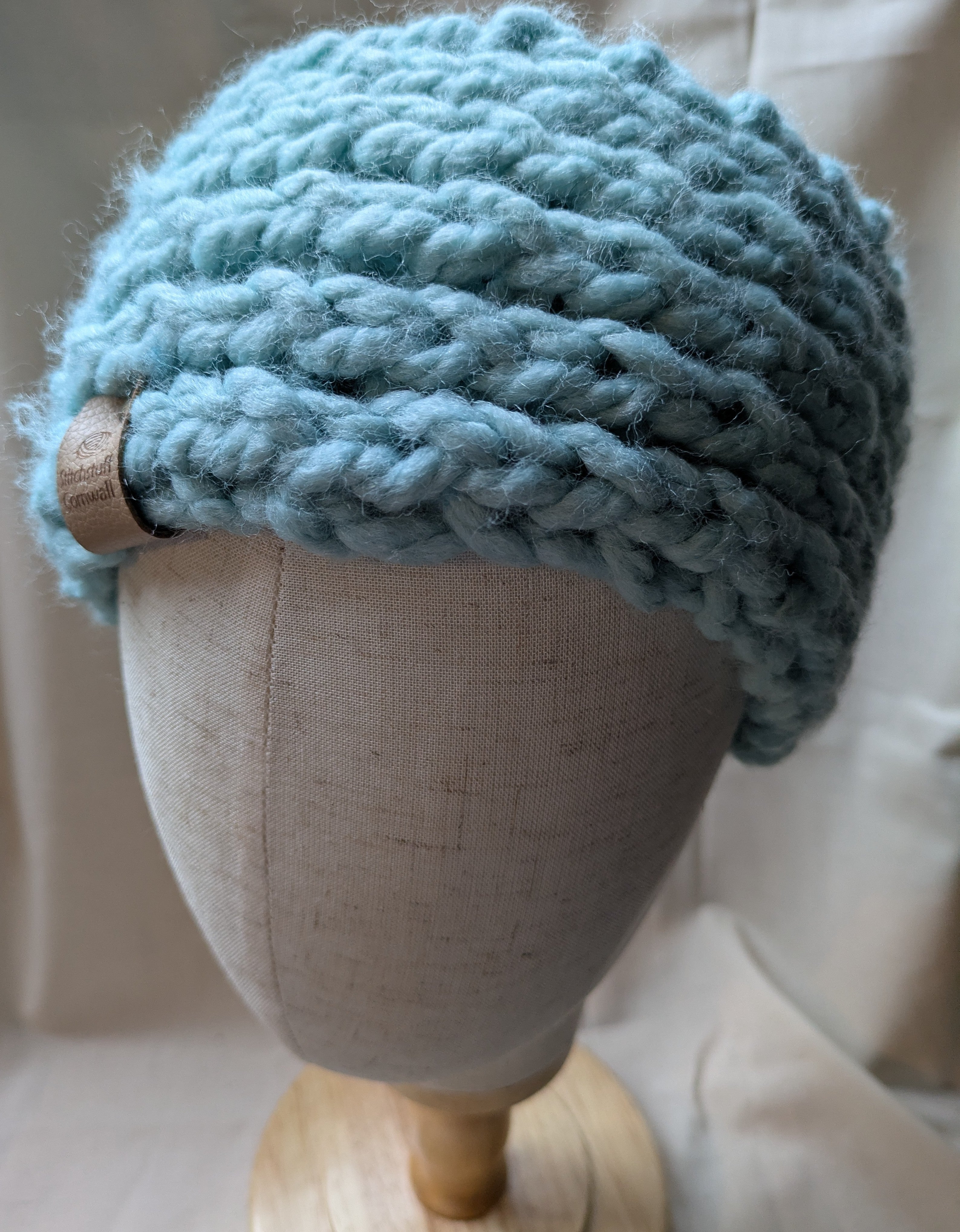 Chunky Knit Ear Warmers - Sea Froth