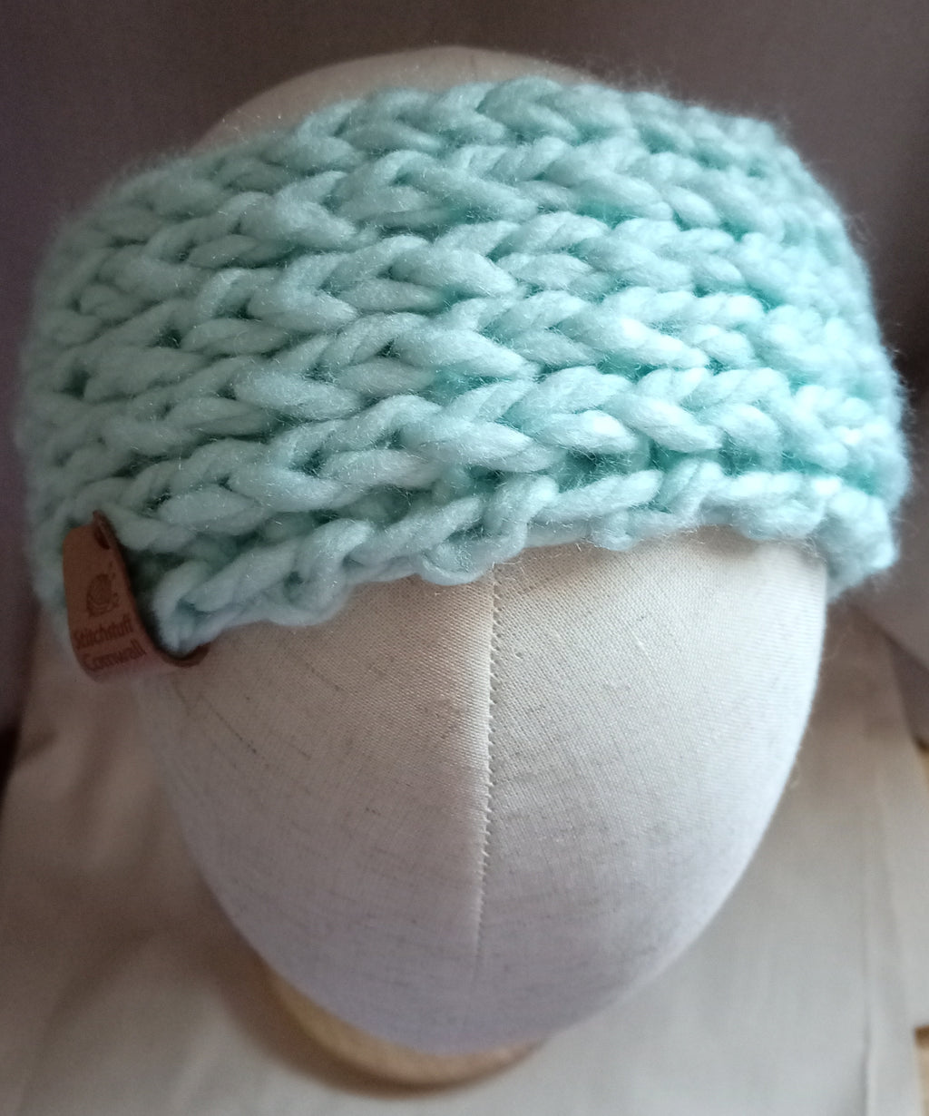 Chunky Knit Ear Warmers - Sea Froth