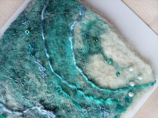 Felted Seascape - In The Surf