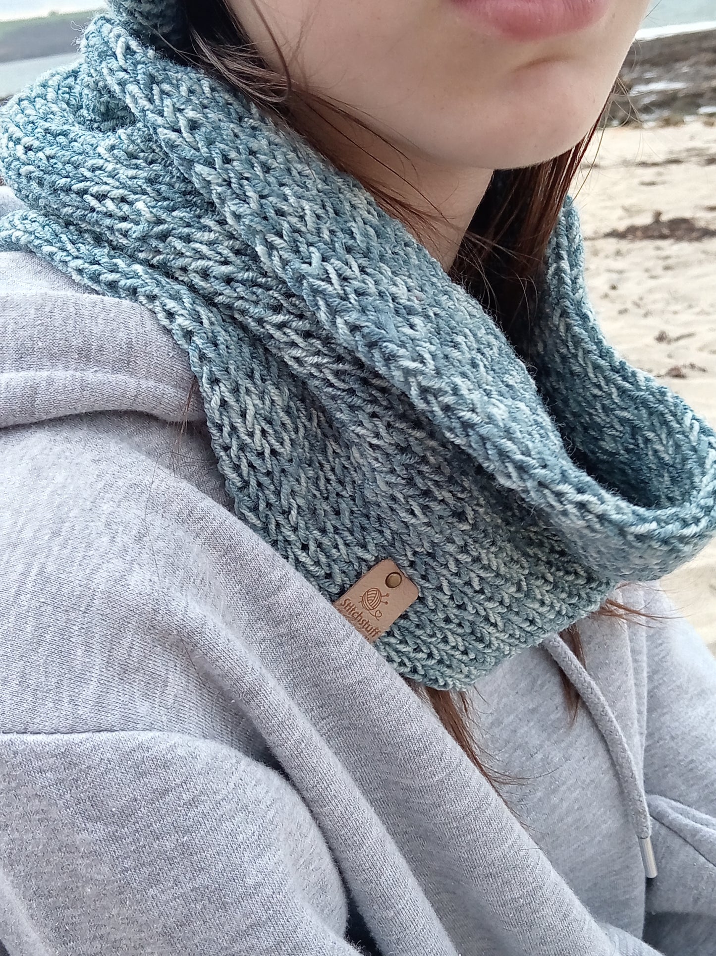 Knitted Neck Warmer - Stormy Sea