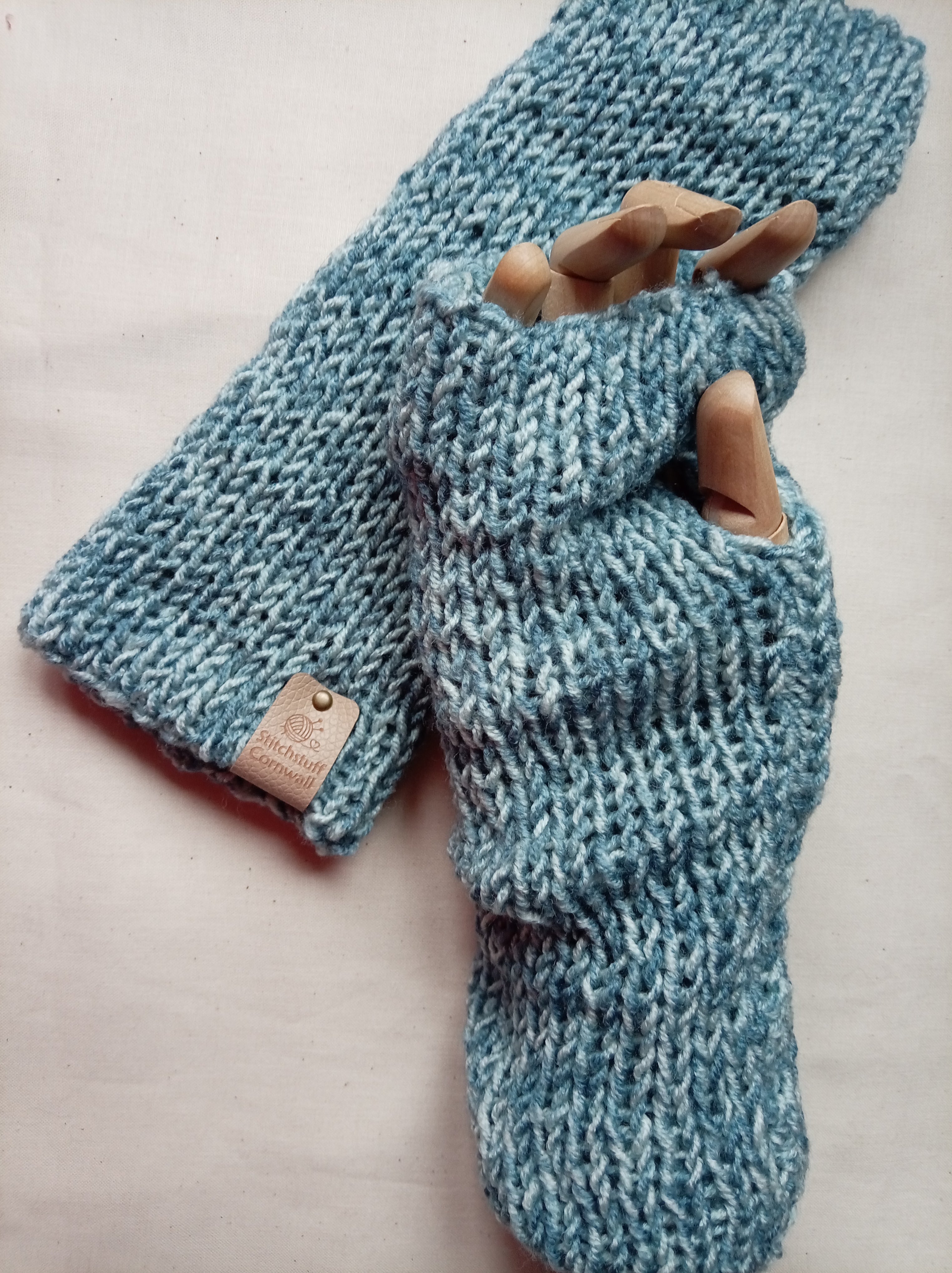Knitted HandWarmers - Deep Sea