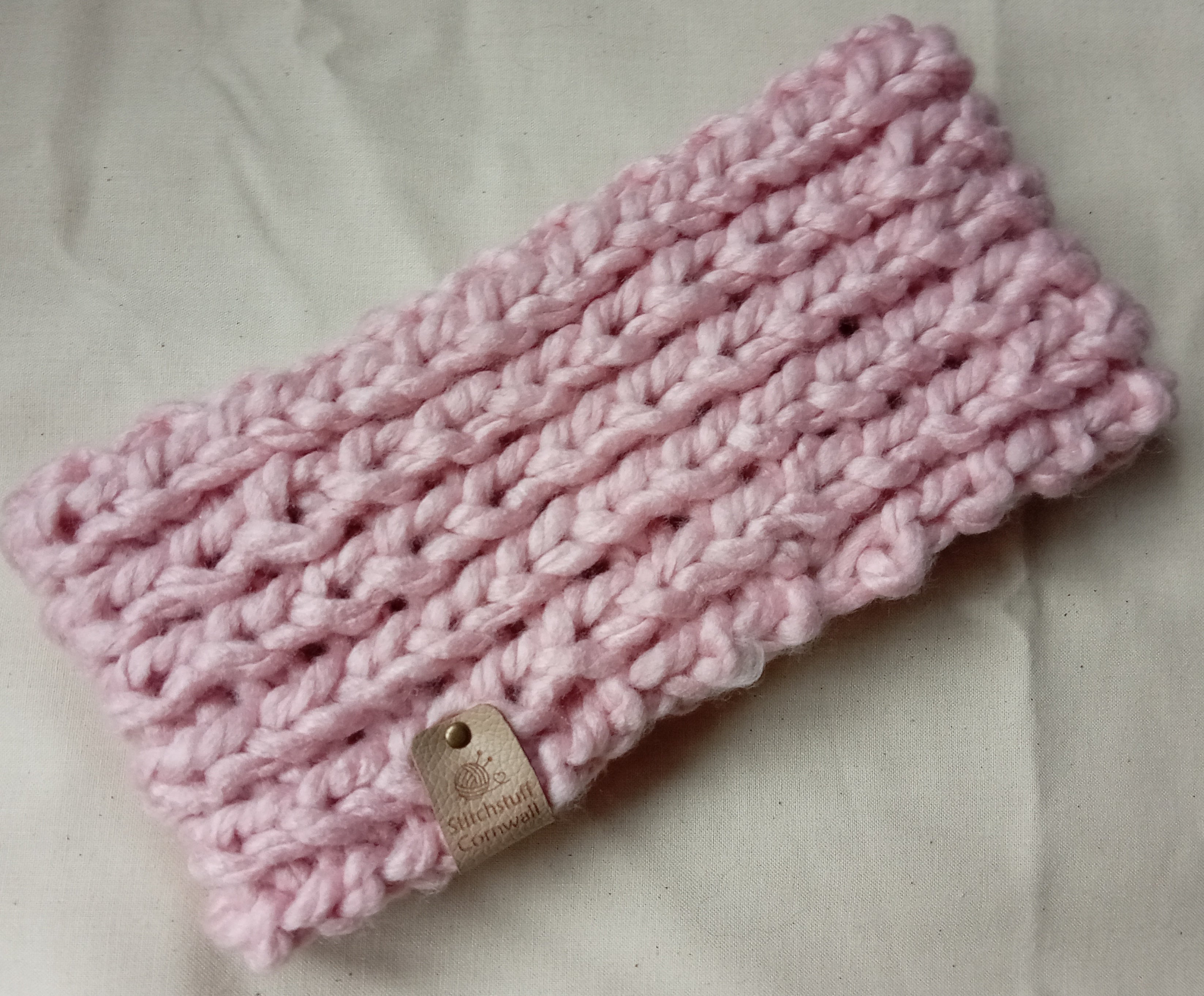 Chunky Knit Ear Warmers - Sea Thrift