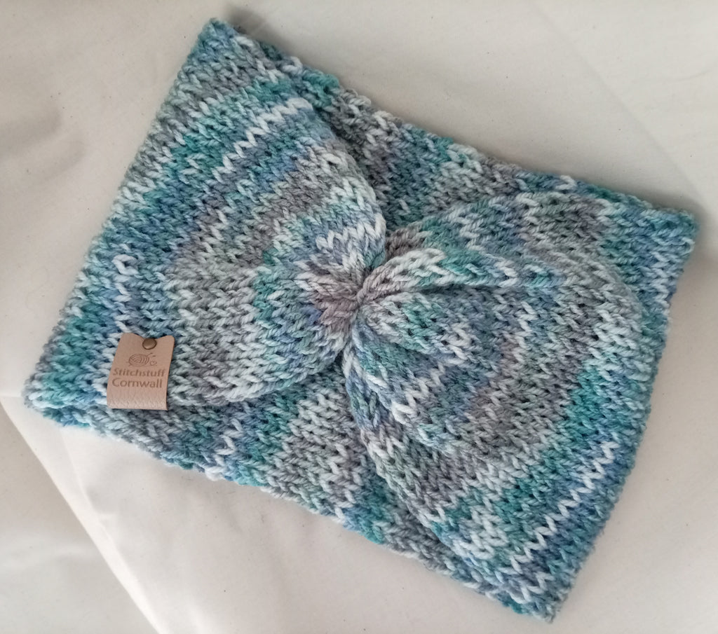 Knitted Ear Warmers - Sea Spray