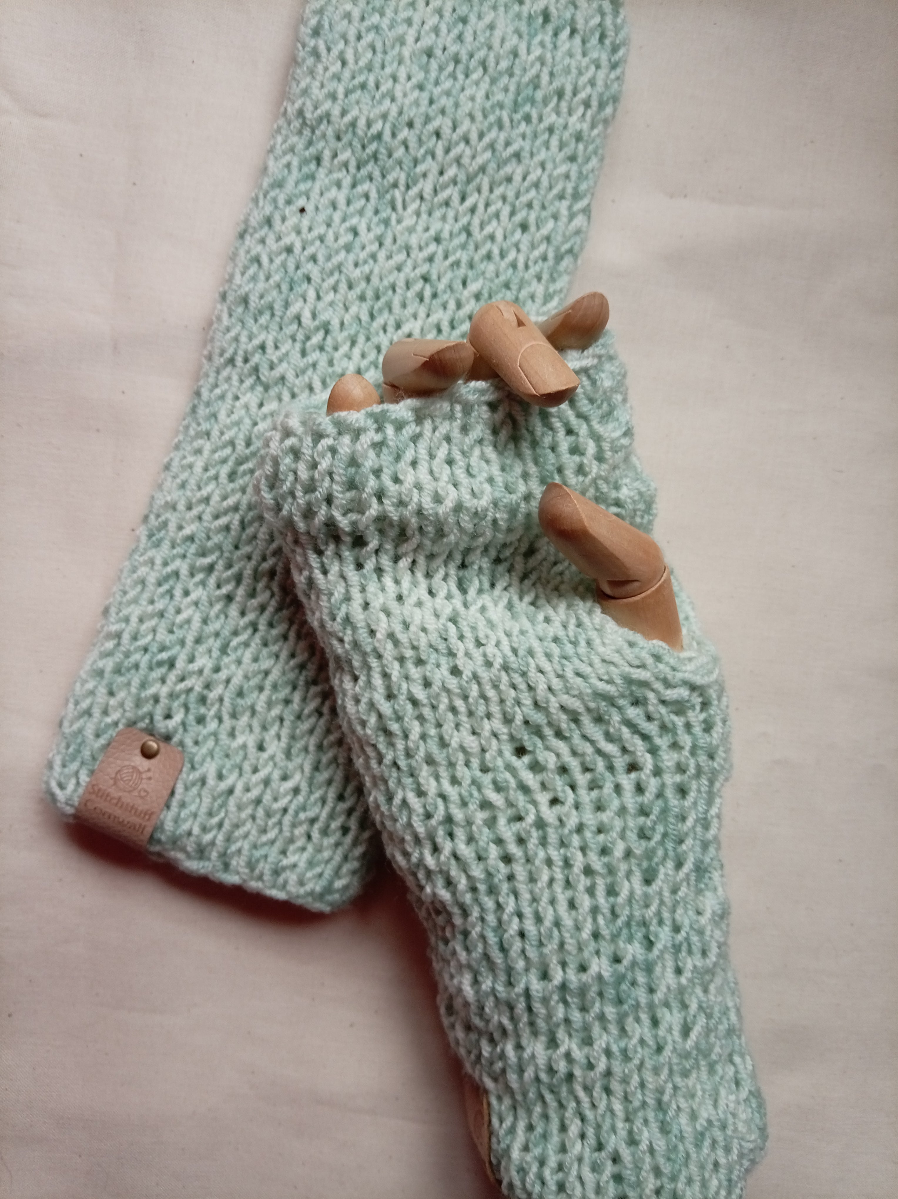 Knitted HandWarmers - Sea Foam