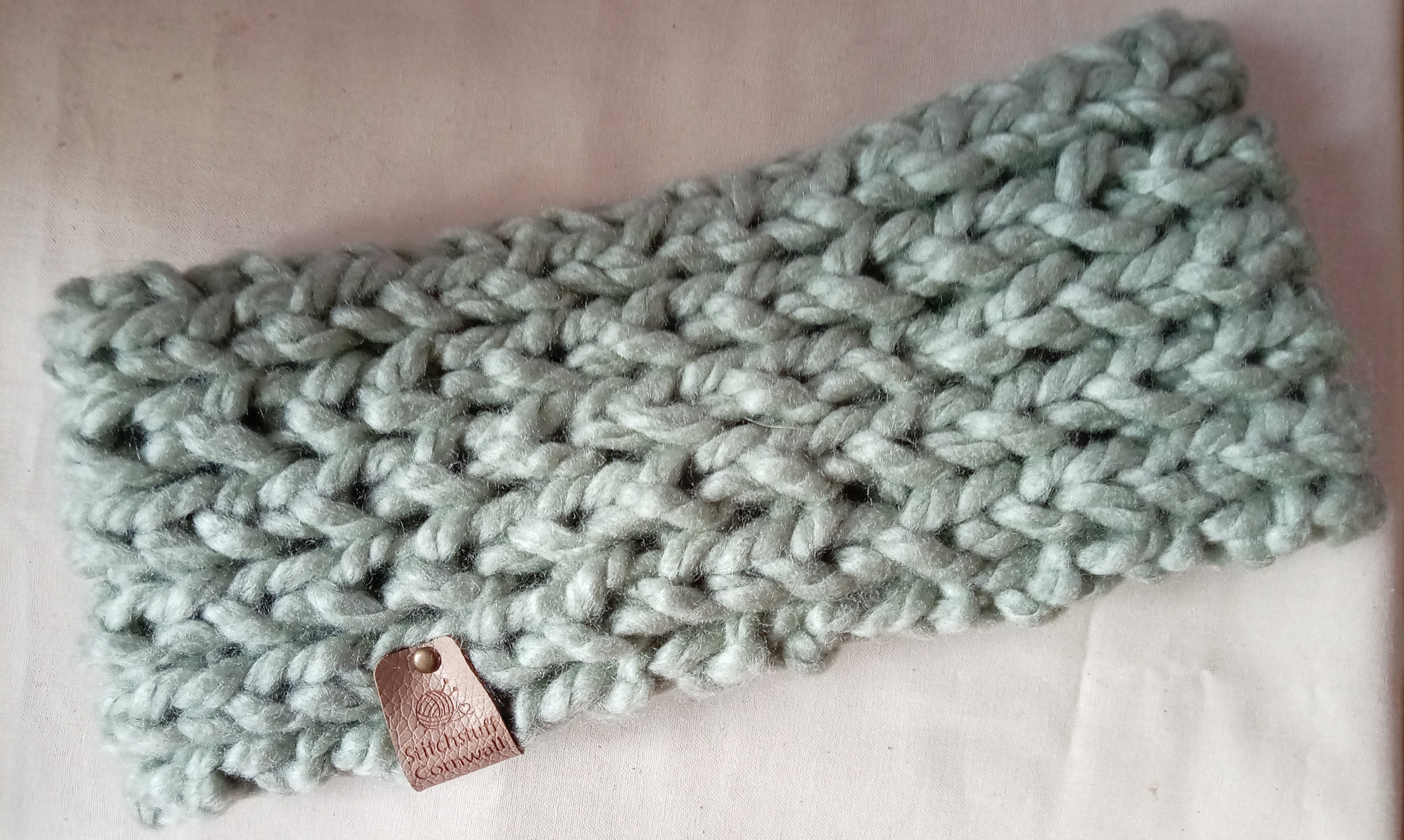Chunky Knit Ear Warmers - Sea Kelp