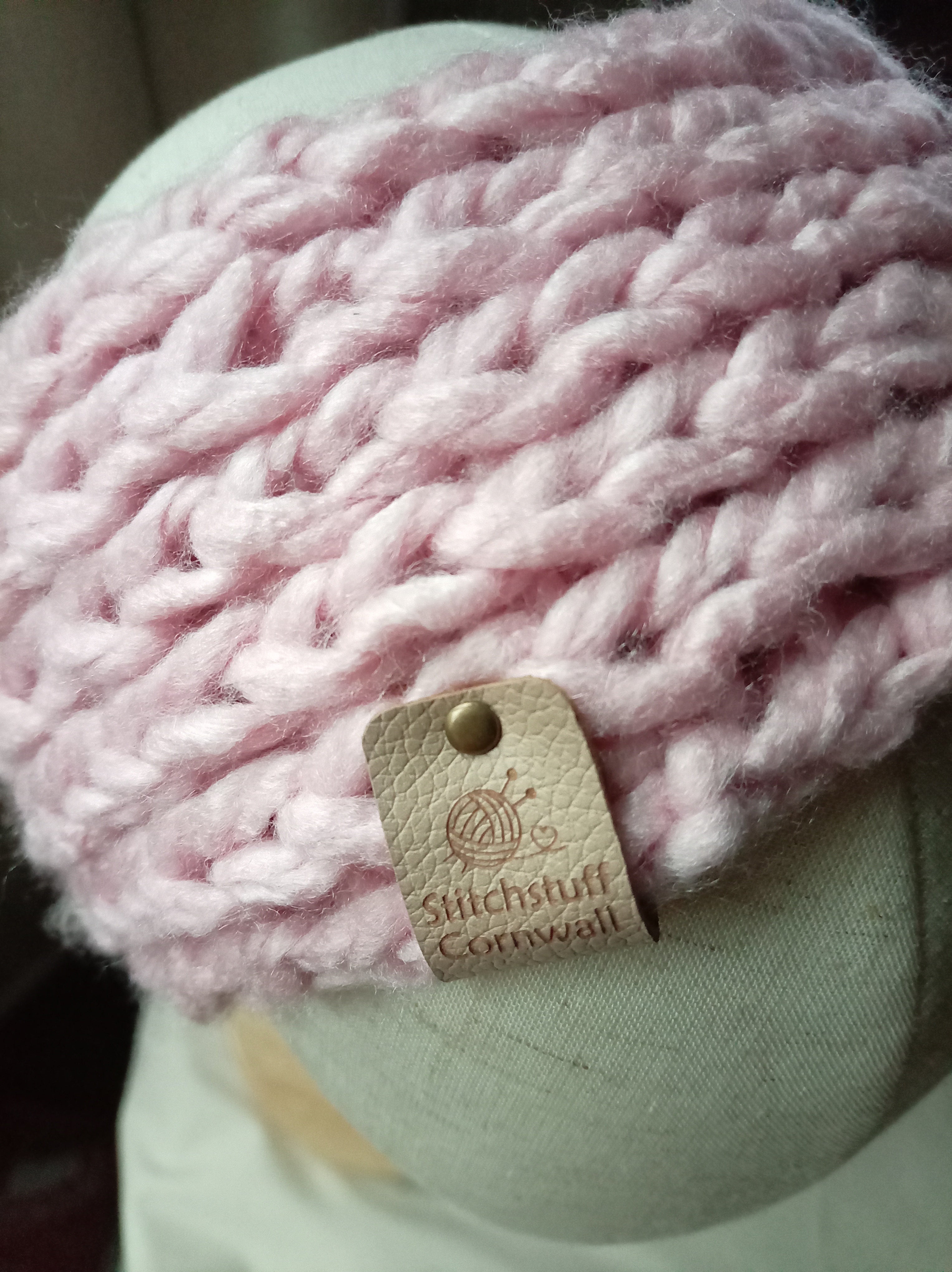 Chunky Knit Ear Warmers - Sea Thrift