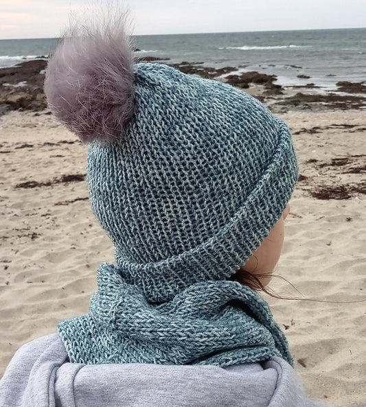 Knitted Hat - Stormy Sea