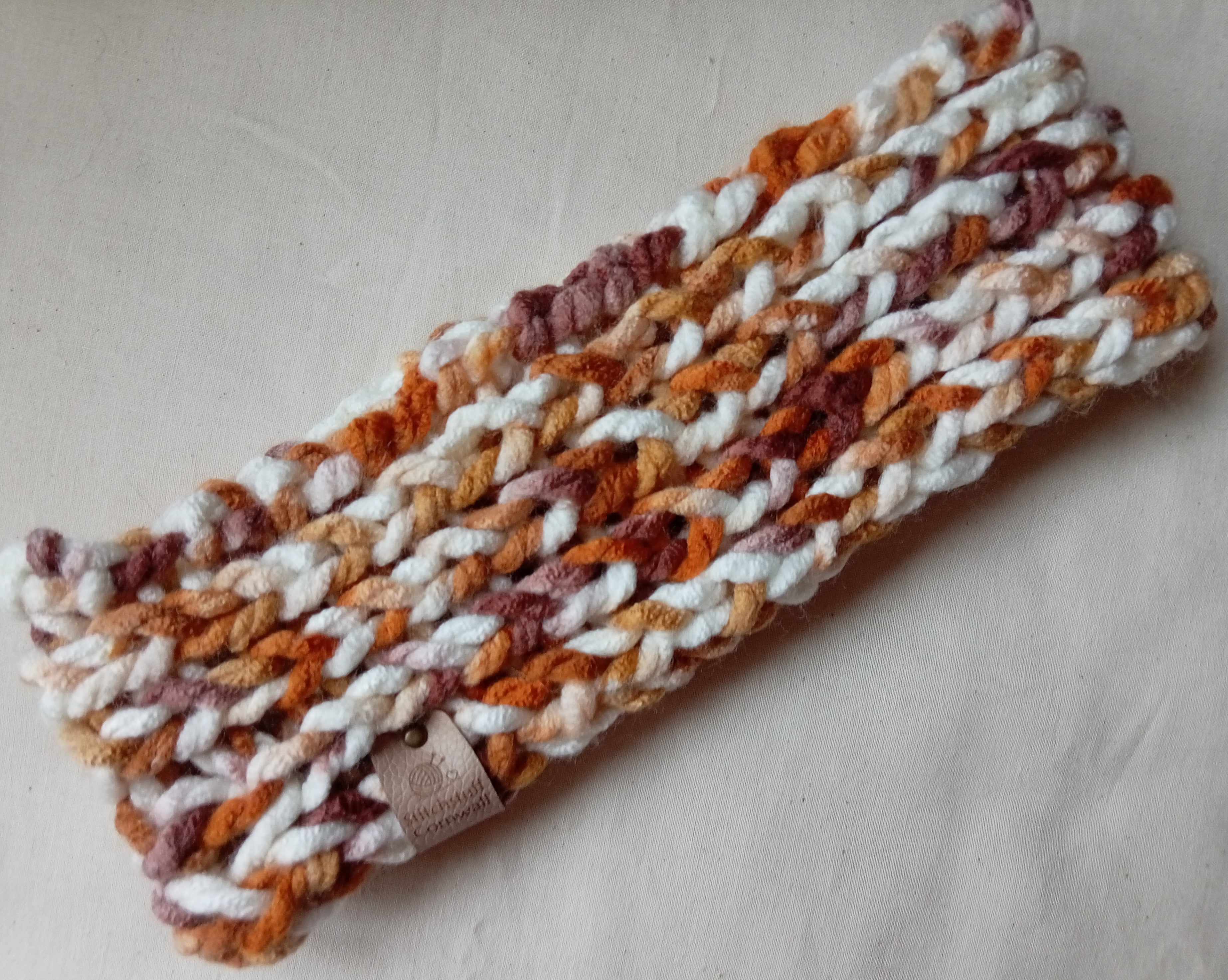 Chunky Knit Ear Warmers - Autumn Leaves