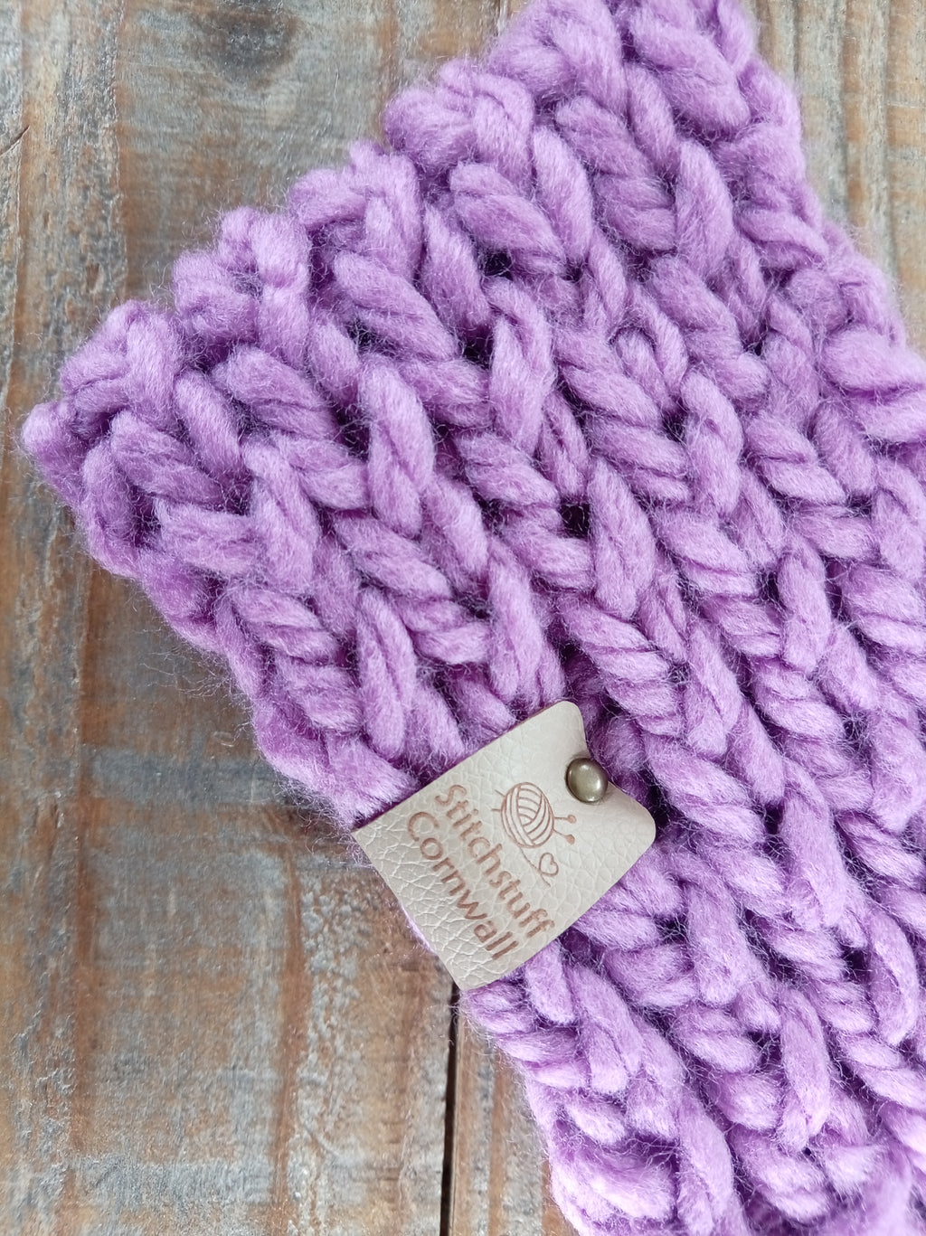 Chunky Knit Ear Warmers - Moorland Heather