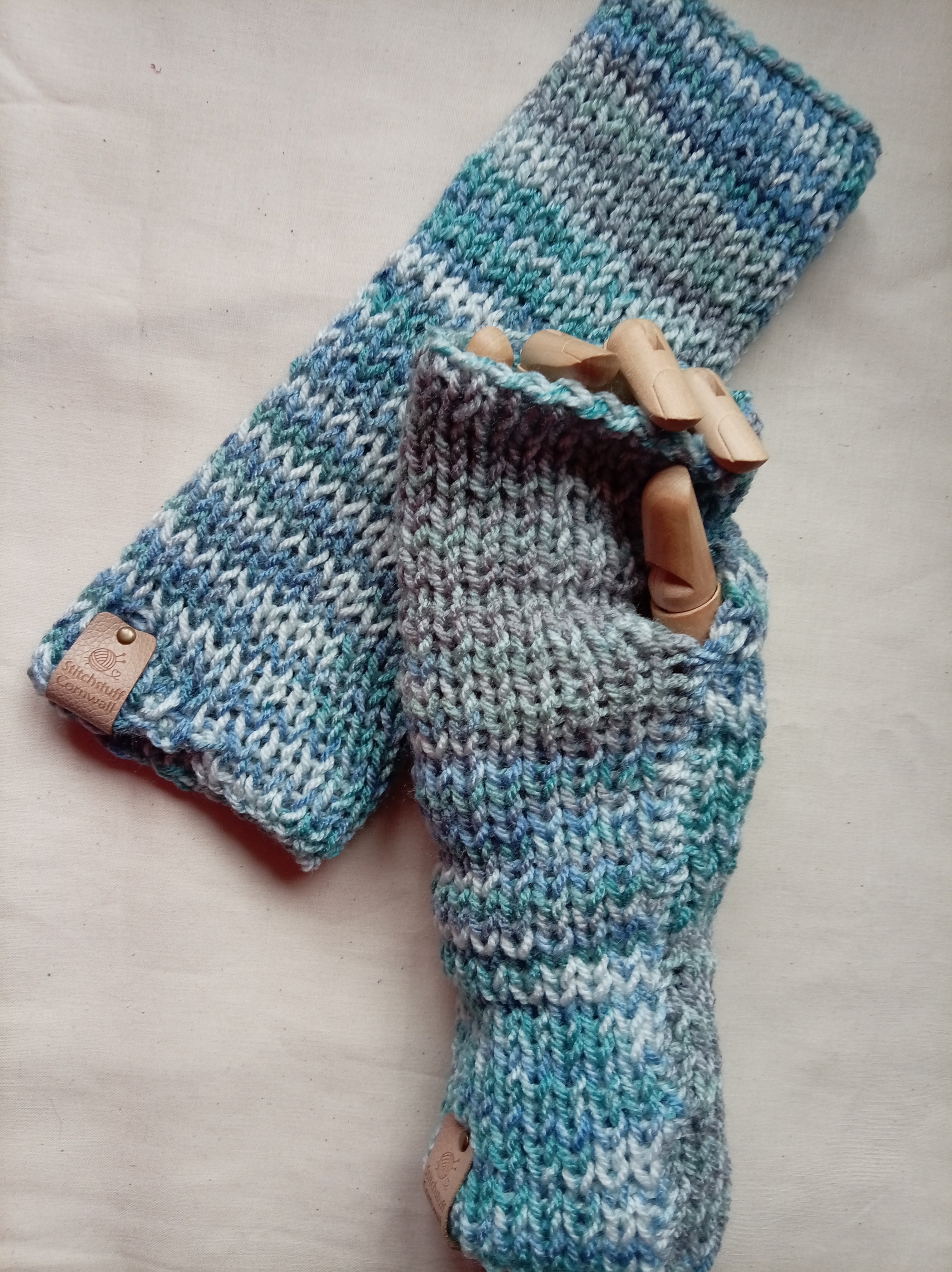 Knitted HandWarmers - Coastal