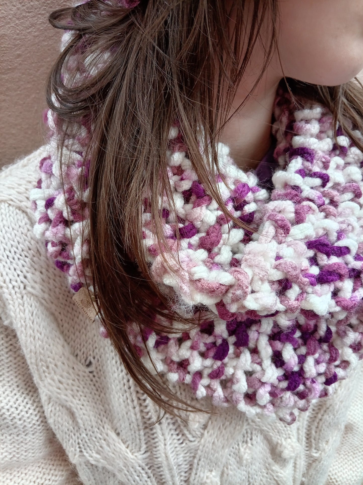 Chunky Knit Neck Warmer - Moorland Heather