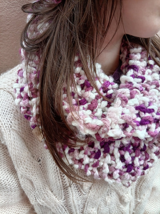 Chunky Knit Neck Warmer - Moorland Heather