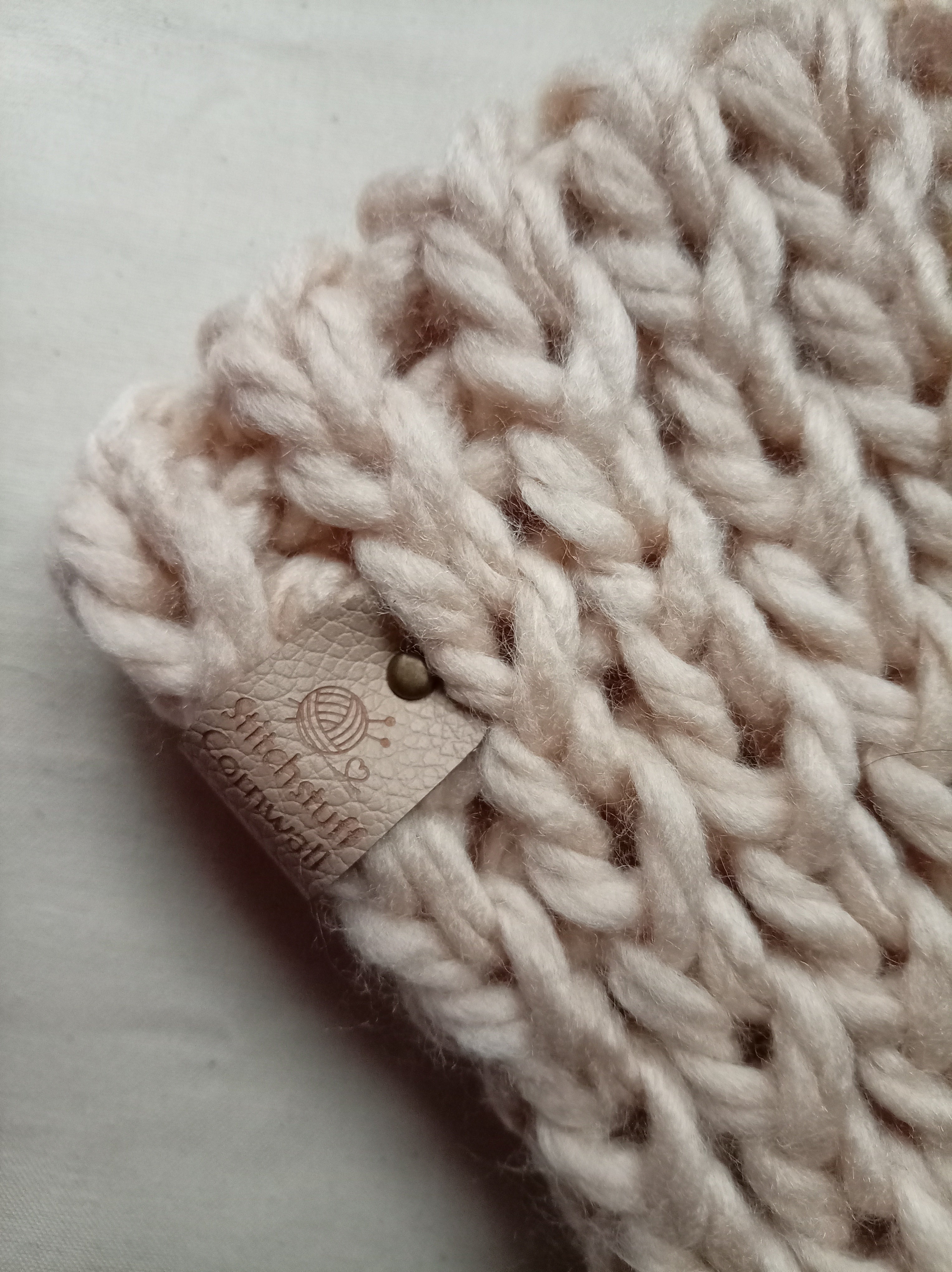 Chunky Knit Ear Warmers - China Clay