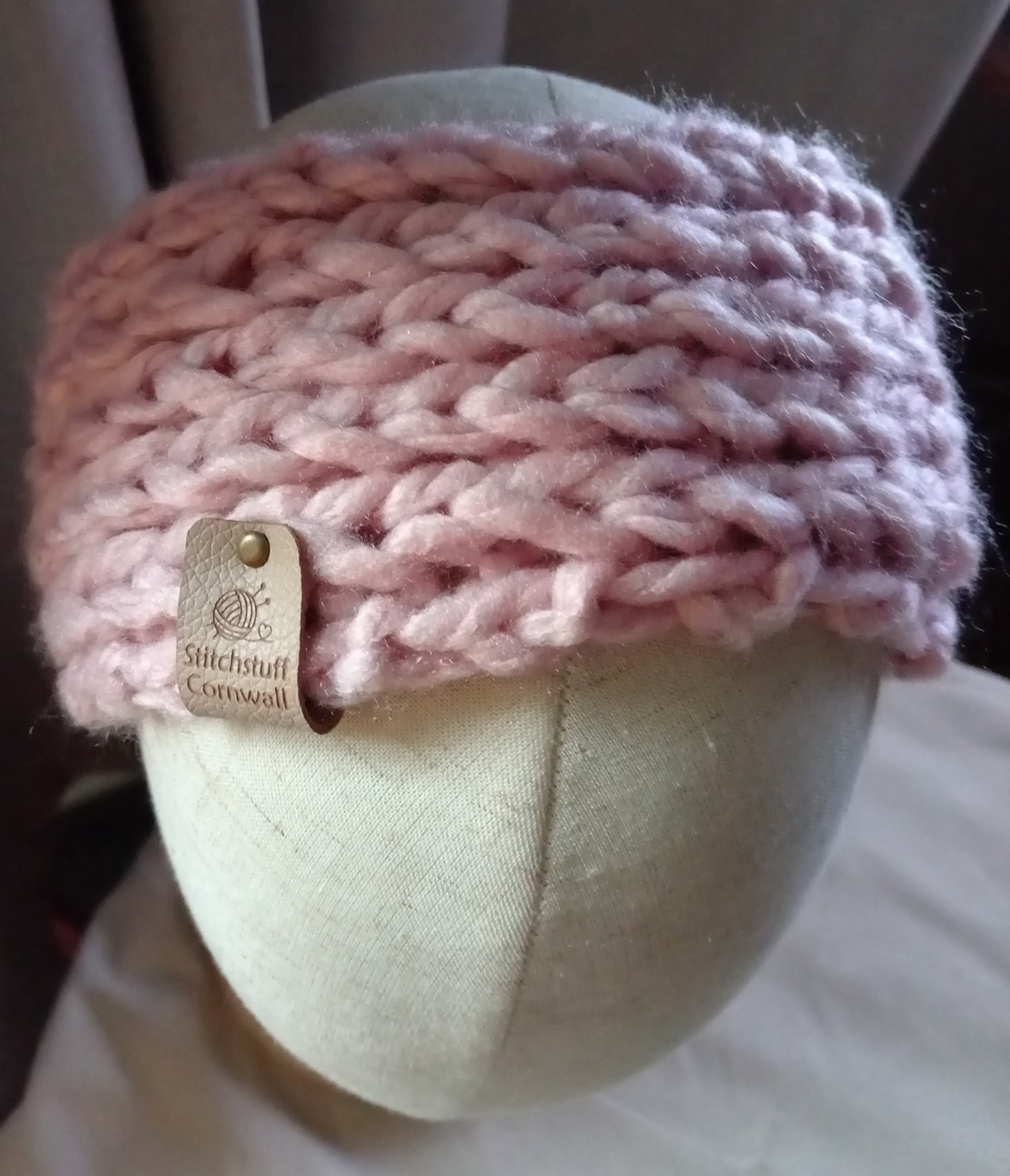 Chunky Knit Ear Warmers - Sea Thrift