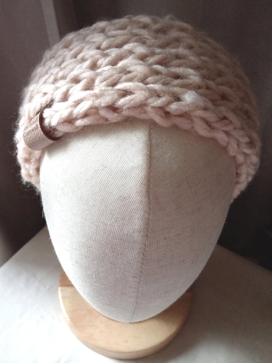 Chunky Knit Ear Warmers - Pebble