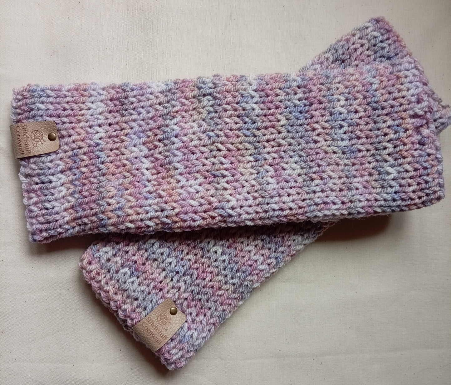 Knitted Hand Warmers - Moorland Heather