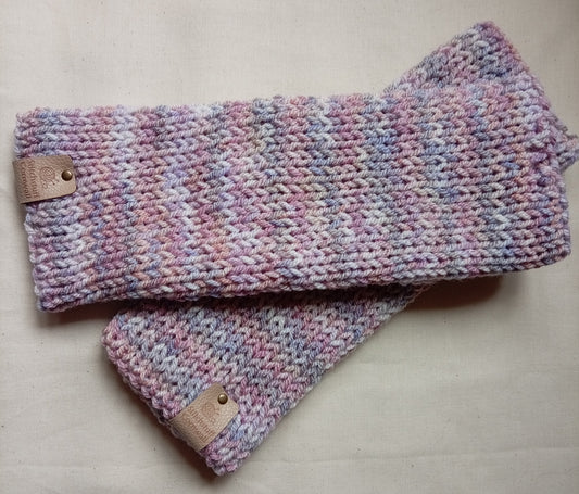 Knitted Hand Warmers - Moorland Heather