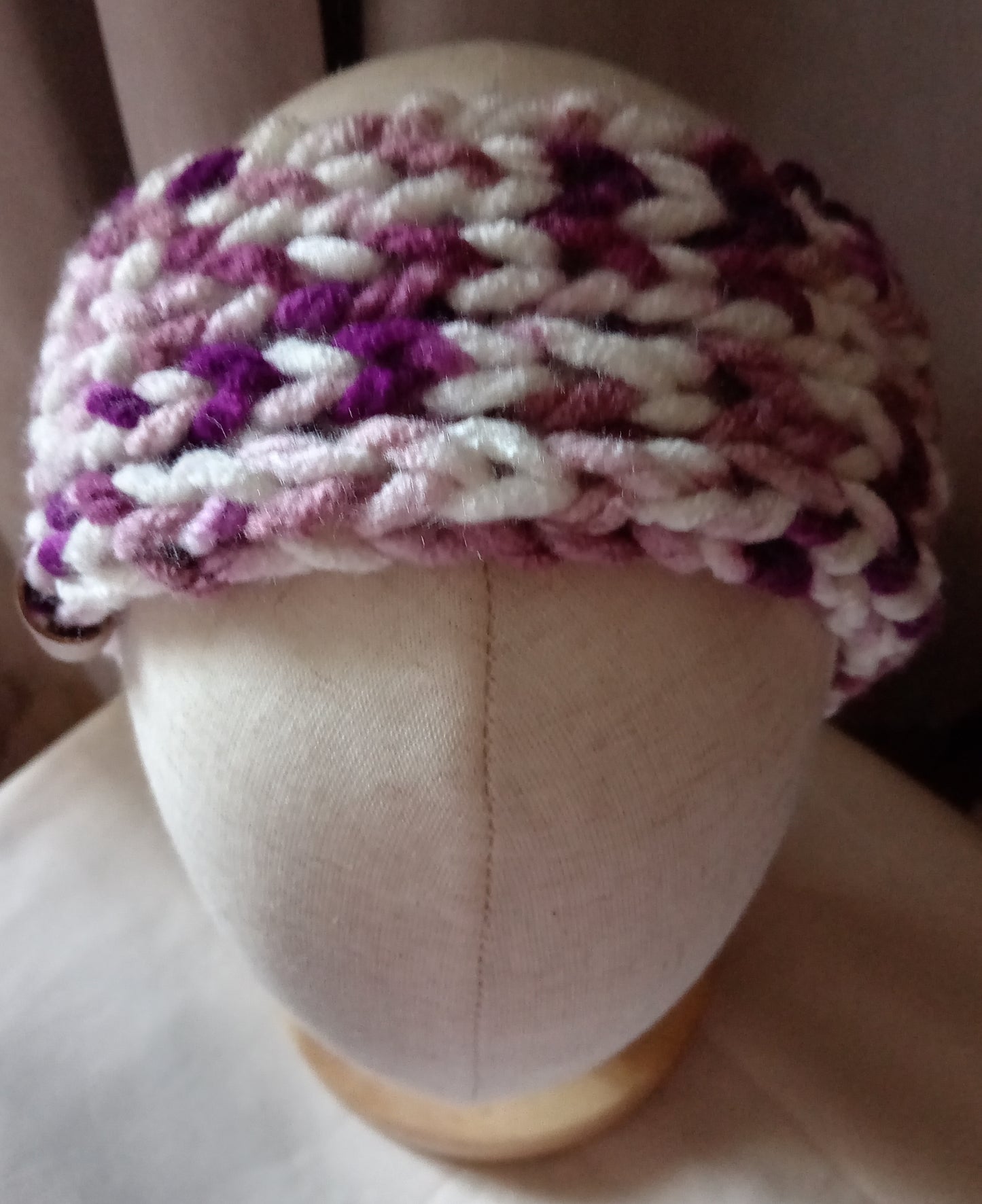 Chunky Knit Ear Warmers - Moorland Heather