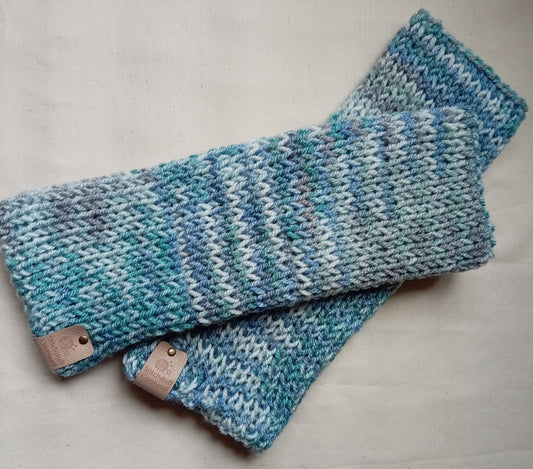 Knitted Hand Warmers - Sea Spray
