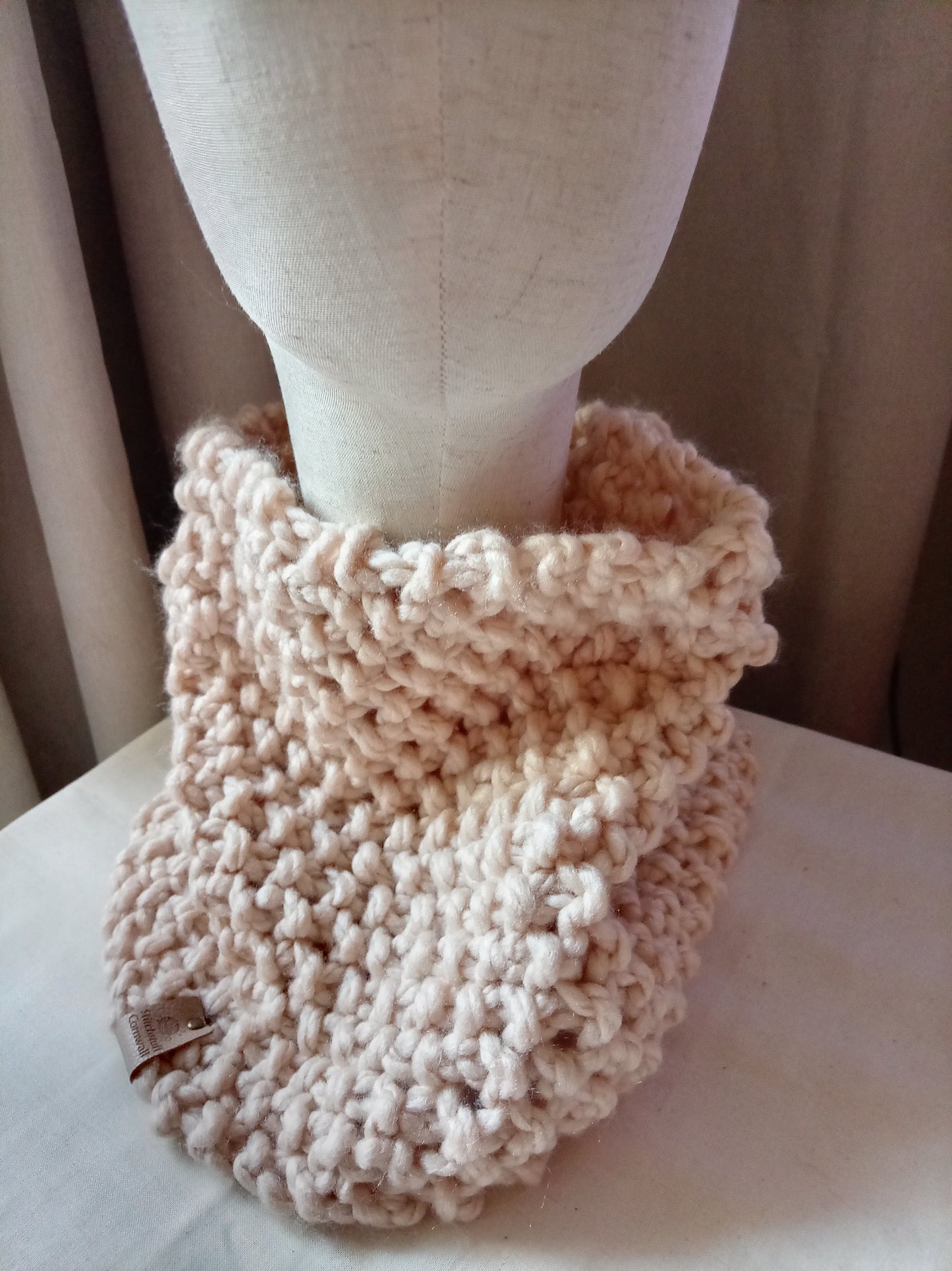 Chunky Knit Neck Warmer - Pebble