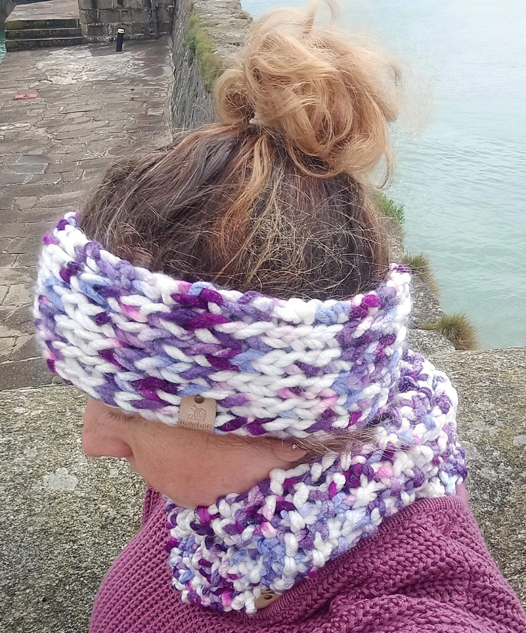 Chunky Knit Ear Warmers - Tide Pool