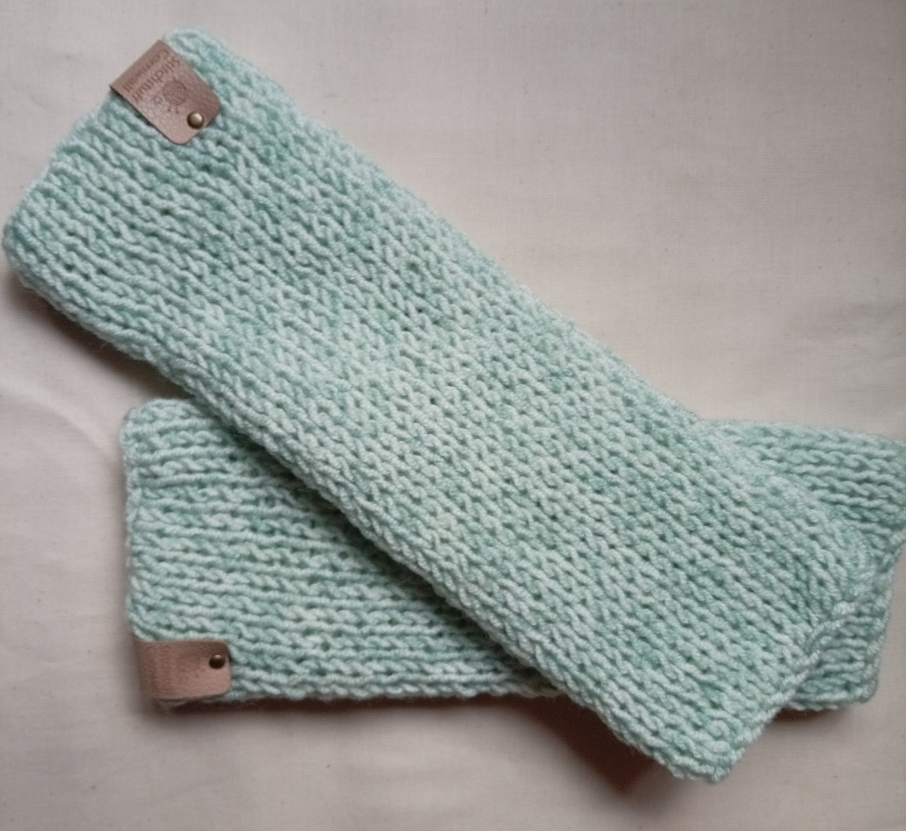 Knitted HandWarmers - Sea Foam