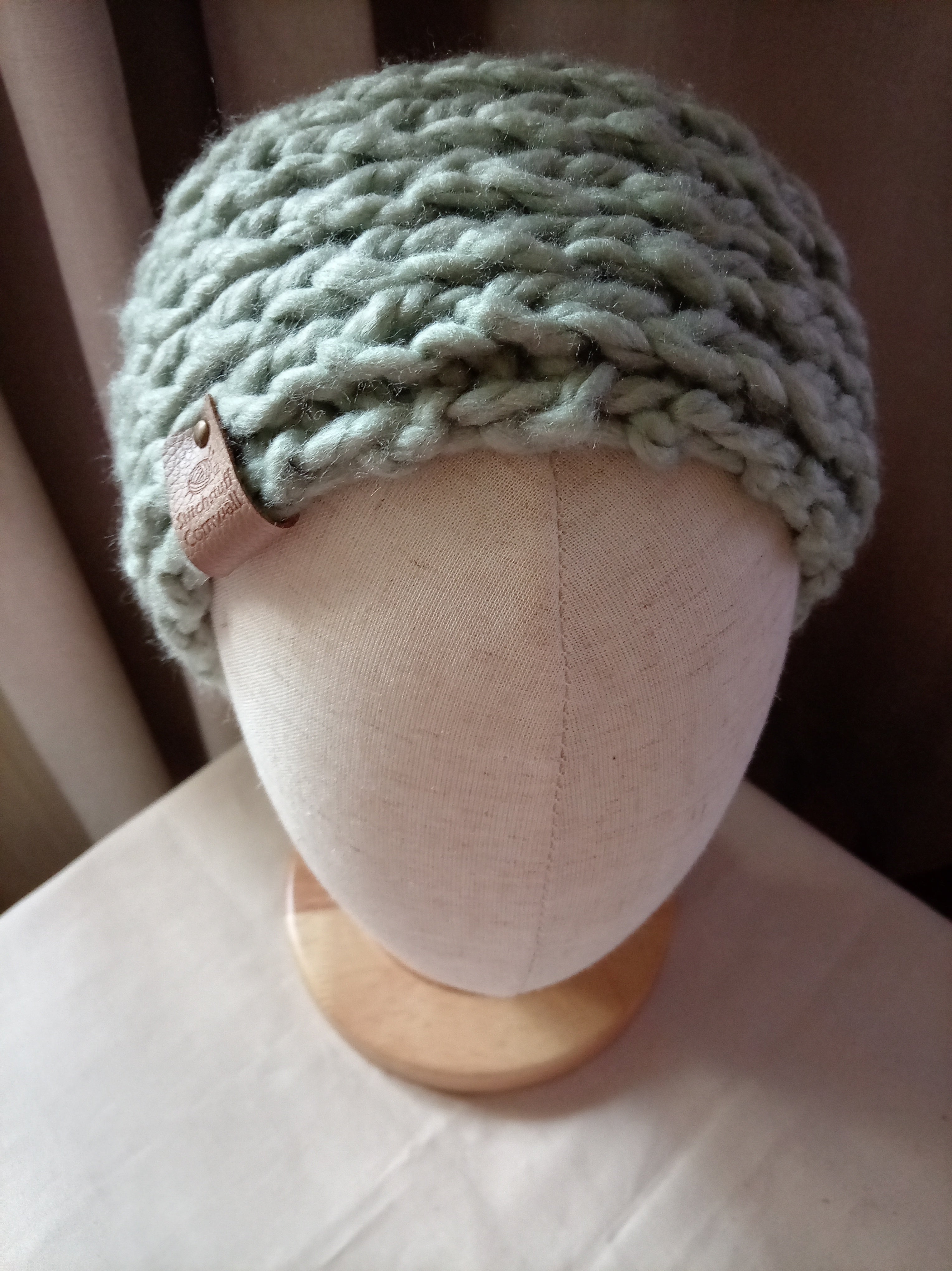 Chunky Knit Ear Warmers - Sea Kelp