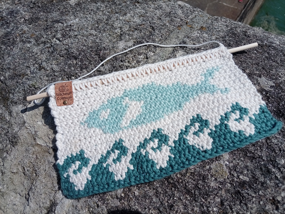 Crochet Tapestry Wall Hanging - Sea Foam